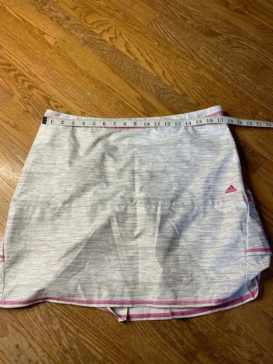 Adidas ClimaCool Heathered Grey & Pink Tennis Golf Skort - Size 12 - Picture 9 of 9
